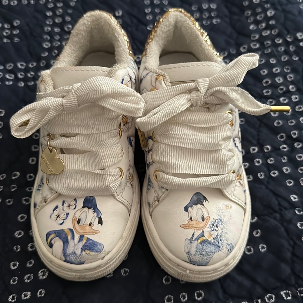 Monnalisa Disney Donald Duck Glitter Sneakers Size 27